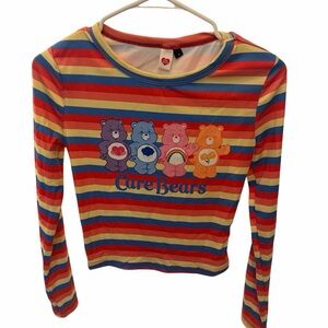 Care Bears Rainbow Stripe Long Sleeve Tee - Red Blue Yellow